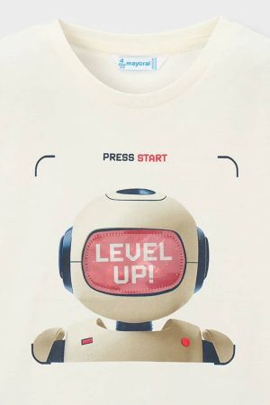 Mayoral Yazlık Erkek Kısa Kol T-shirt Beyaz - Thumbnail