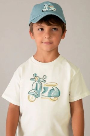 Mayoral - Mayoral Yazlık Erkek Kısa Kol T-shirt Ekru