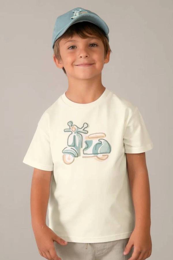 Mayoral Yazlık Erkek Kısa Kol T-shirt Ekru