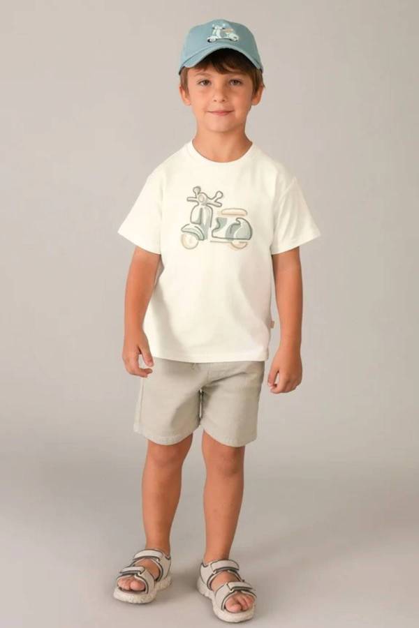 Mayoral Yazlık Erkek Kısa Kol T-shirt Ekru
