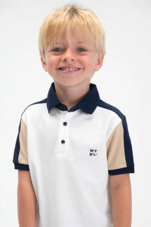 Mayoral Yazlık Erkek Polo Yaka Kısa Kol T-shirt Ekru - Thumbnail