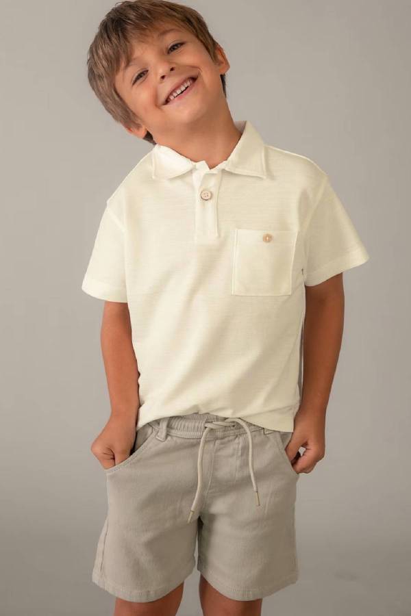 Mayoral Yazlık Erkek Polo Yaka T-shrit Beyaz