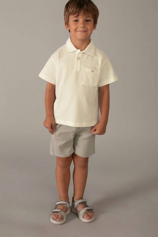 Mayoral Yazlık Erkek Polo Yaka T-shrit Beyaz