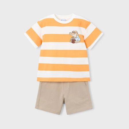 Mayoral Yazlık Erkek T-shirt Şort Set Turuncu - Thumbnail