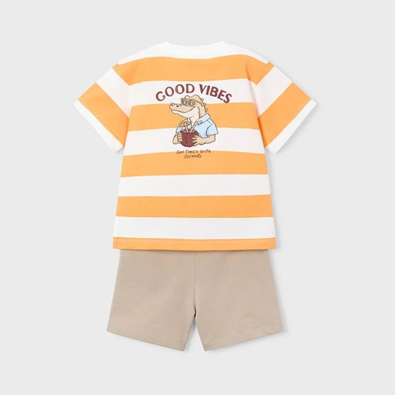 Mayoral Yazlık Erkek T-shirt Şort Set Turuncu