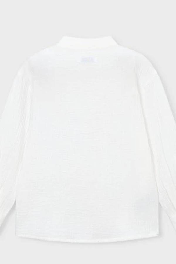 Mayoral Yazlık Erkek Uzun Kol Müslin Gömlek Ekru