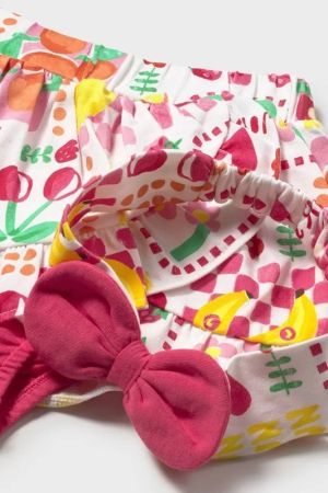 Mayoral Yazlık Kız Bebek Bluz Etek Bandana 3'lü Set - Thumbnail