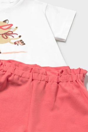 Mayoral Yazlık Kız Bebek Bluz Şort 3'lü Set Turuncu - Thumbnail