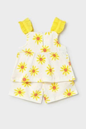 Mayoral Yazlık Kız Bebek Bluz Şort Set Sarı - Thumbnail