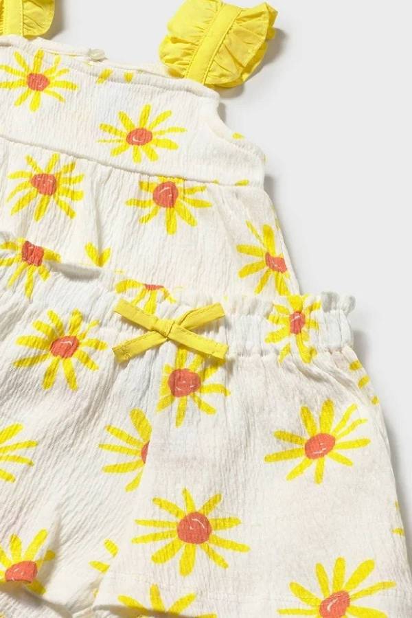 Mayoral Yazlık Kız Bebek Bluz Şort Set Sarı