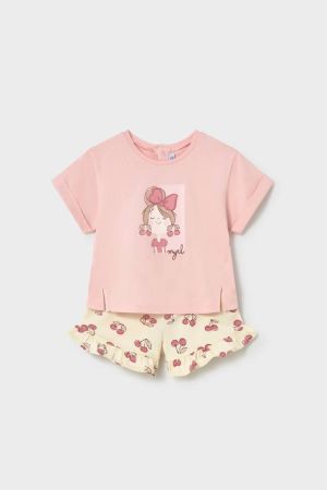 Mayoral - Mayoral Yazlık Kız Bebek Bluz Şort Set