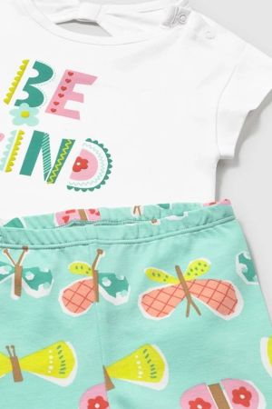 Mayoral Yazlık Kız Bebek Bluz Tayt 3'lü Set Yeşil - Thumbnail