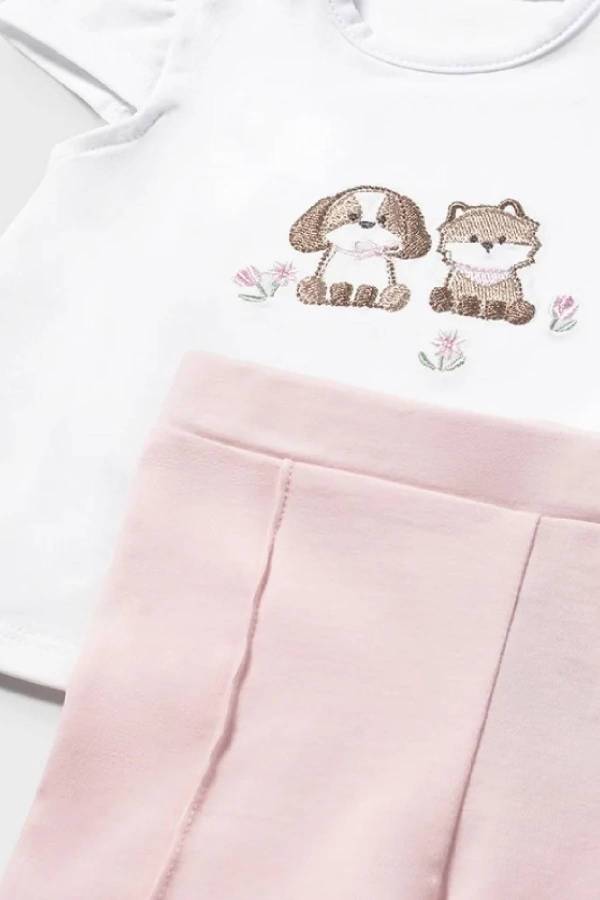 Mayoral Yazlık Kız Bebek Bluz Tayt Ceket 3'lü Set Pembe
