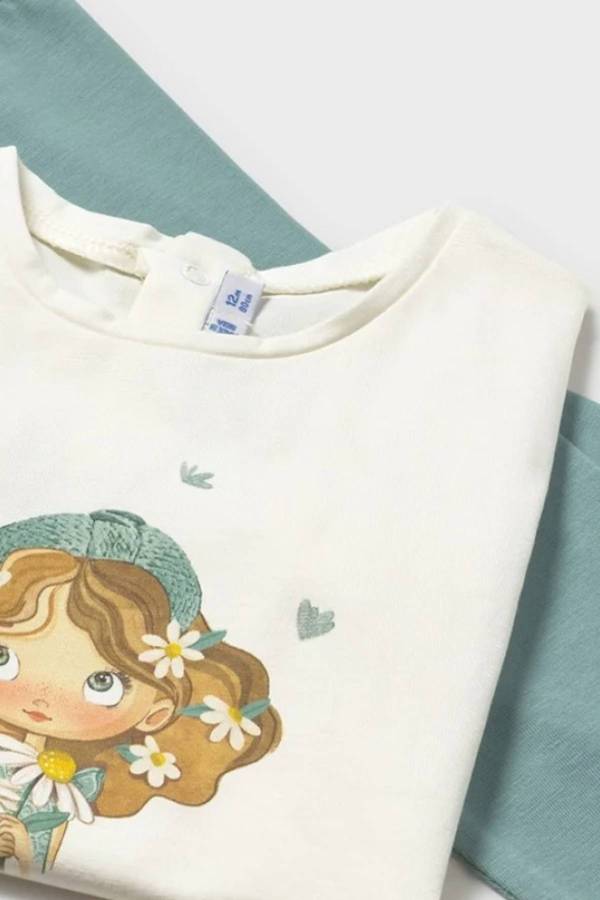 Mayoral Yazlık Kız Bebek Bluz Tayt Ceket 3'lü Set Yeşil