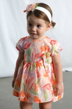 Mayoral Yazlık Kız Bebek Çiçek Desenli Elbise Pembe - Thumbnail