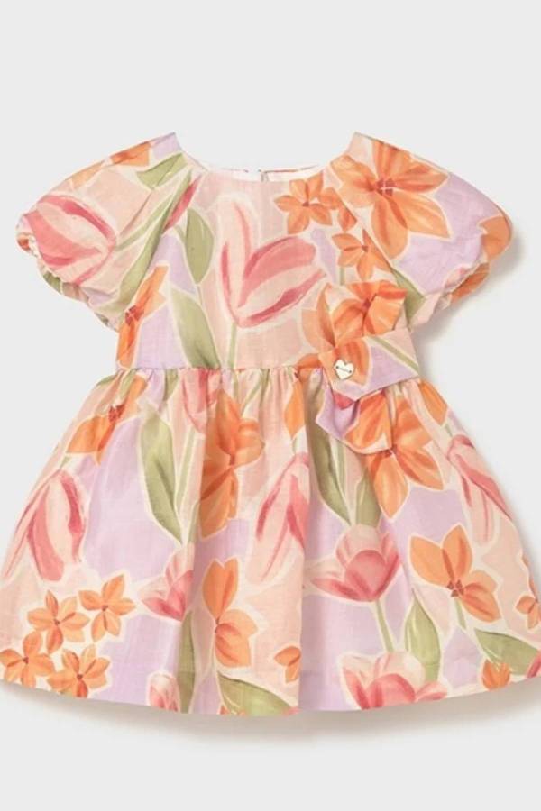 Mayoral Yazlık Kız Bebek Çiçek Desenli Elbise Pembe
