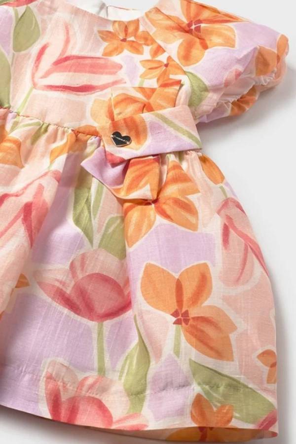 Mayoral Yazlık Kız Bebek Çiçek Desenli Elbise Pembe