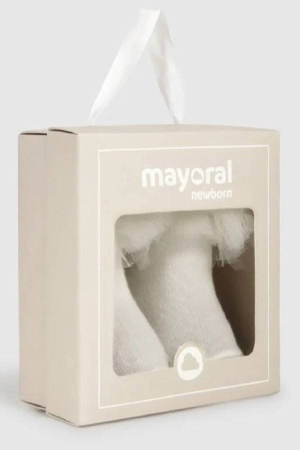Mayoral Yazlık Kız Bebek Çorap Bandana Set Beyaz