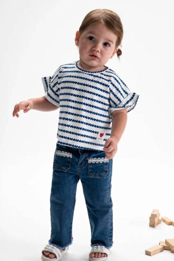 Mayoral Yazlık Kız Bebek Denim Pantolon Lacivert