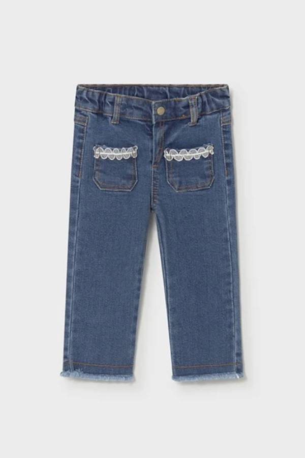 Mayoral Yazlık Kız Bebek Denim Pantolon Lacivert