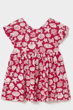 Mayoral - Mayoral Yazlık Kız Bebek Desenli Elbise Kırmızı