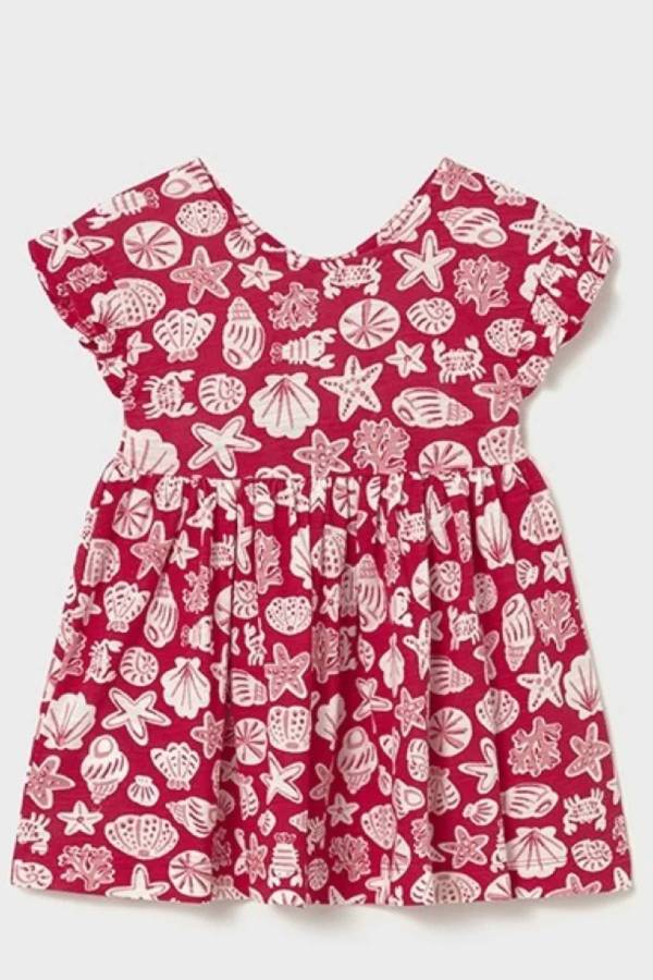 Mayoral Yazlık Kız Bebek Desenli Elbise Kırmızı