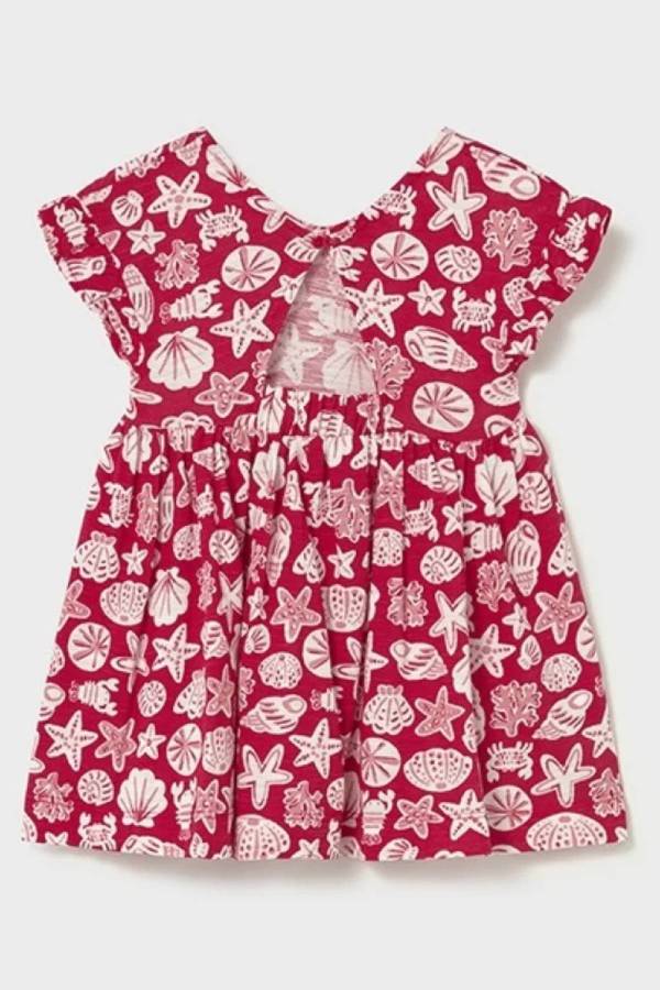 Mayoral Yazlık Kız Bebek Desenli Elbise Kırmızı