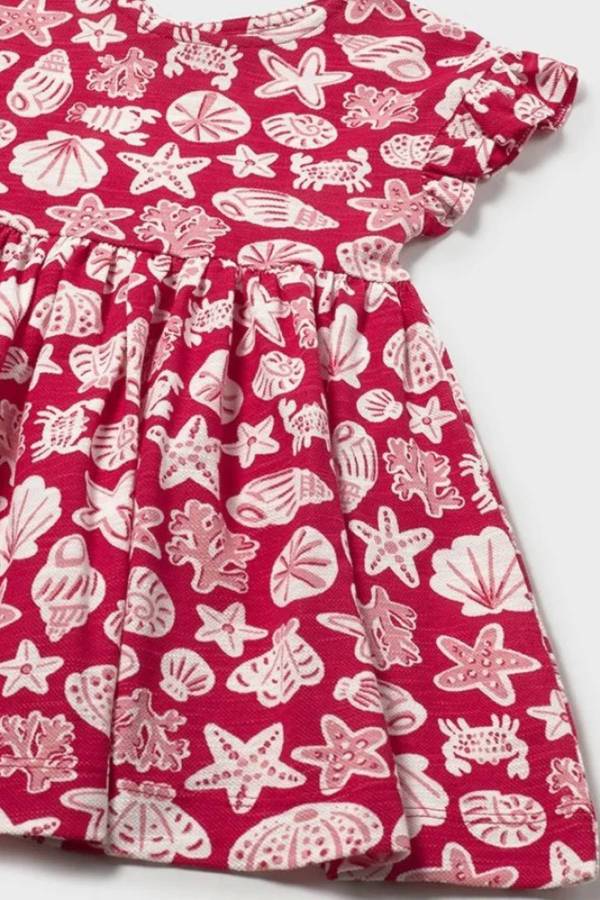 Mayoral Yazlık Kız Bebek Desenli Elbise Kırmızı