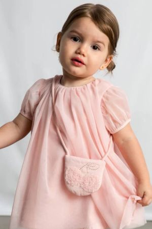 Mayoral Yazlık Kız Bebek Elbise Çanta Set Pembe - Thumbnail