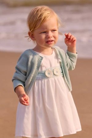 Mayoral - Mayoral Yazlık Kız Bebek Elbise Ekru