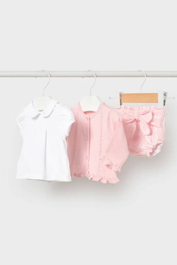 Mayoral Yazlık Kız Bebek Hırka Bluz Şort Set