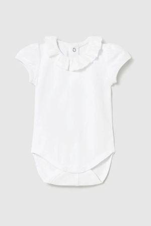 Mayoral - Mayoral Yazlık Kız Bebek Kısa Kol Body Beyaz