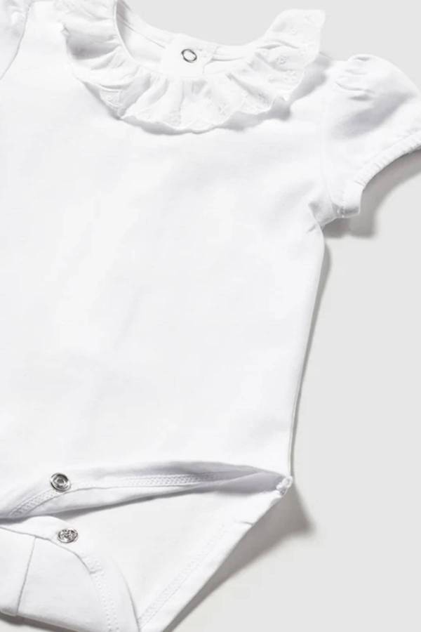 Mayoral Yazlık Kız Bebek Kısa Kol Body Beyaz