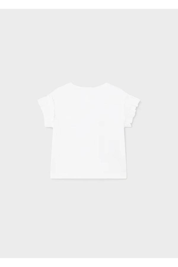 Mayoral Yazlık Kız Bebek Kısa Kol T-shirt Beyaz