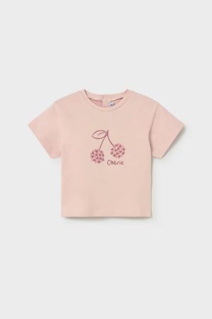 Mayoral - Mayoral Yazlık Kız Bebek Kısa Kol T-shrit Pembe