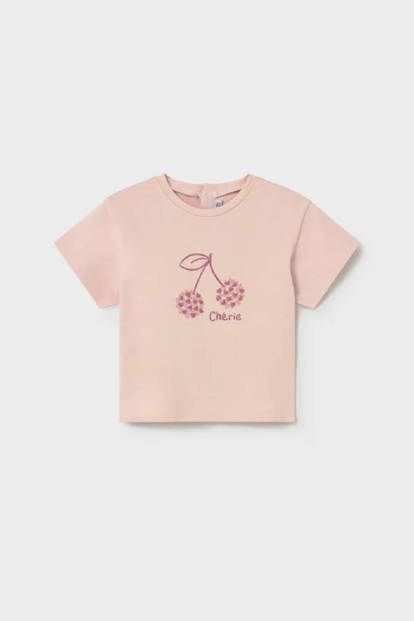 Mayoral Yazlık Kız Bebek Kısa Kol T-shrit Pembe