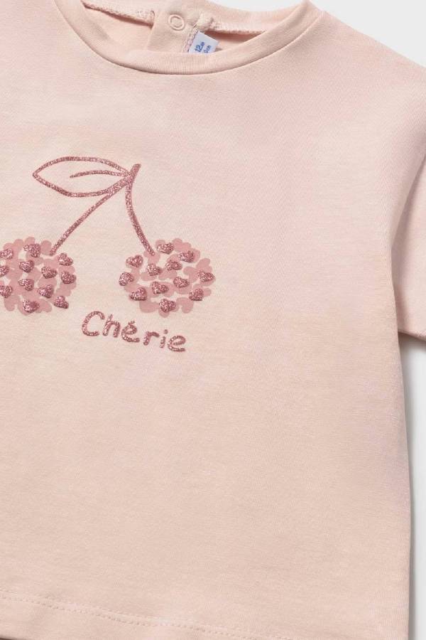 Mayoral Yazlık Kız Bebek Kısa Kol T-shrit Pembe