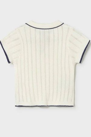 Mayoral Yazlık Kız Bebek Polo Yaka Bluz Ekru - Thumbnail