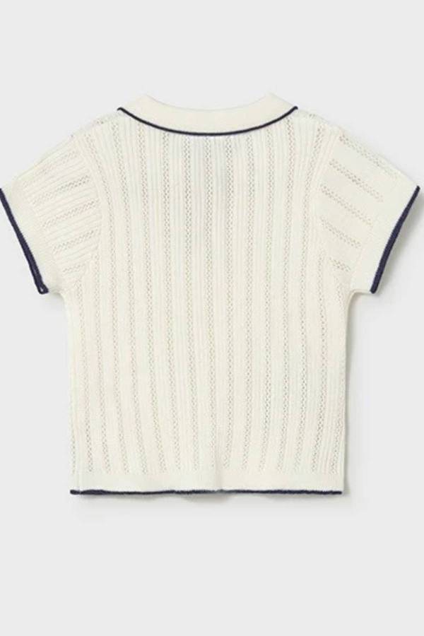 Mayoral Yazlık Kız Bebek Polo Yaka Bluz Ekru