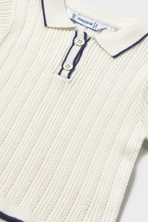 Mayoral Yazlık Kız Bebek Polo Yaka Bluz Ekru - Thumbnail