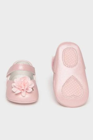 Mayoral Yazlık Kız Bebek Seramoni Patik Pembe Çicek - Thumbnail