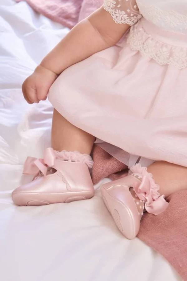 Mayoral Yazlık Kız Bebek Seramoni Patik Pembe