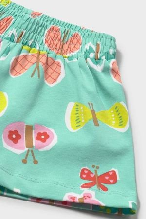 Mayoral Yazlık Kız Bebek Şort Turkuaz - Thumbnail