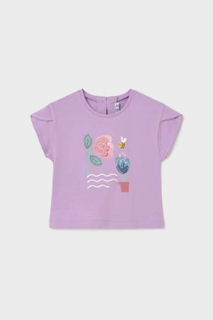 Mayoral - Mayoral Yazlık Kız Bebek T-shrit Lila