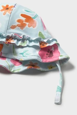 Mayoral Yazlık Kız Bebek Tulum Mayo Şapka 2'li Set Mavi - Thumbnail