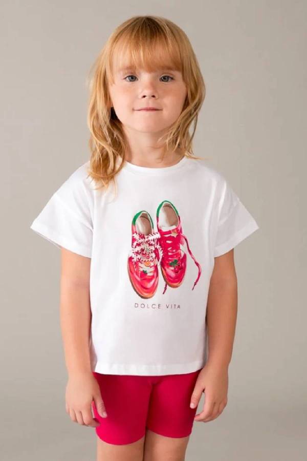 Mayoral Yazlık Kız Bluz Kısa Tayt 2'li Set Turuncu