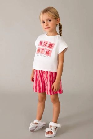 Mayoral - Mayoral Yazlık Kız Bluz Şort 2'li Set Kırmızı