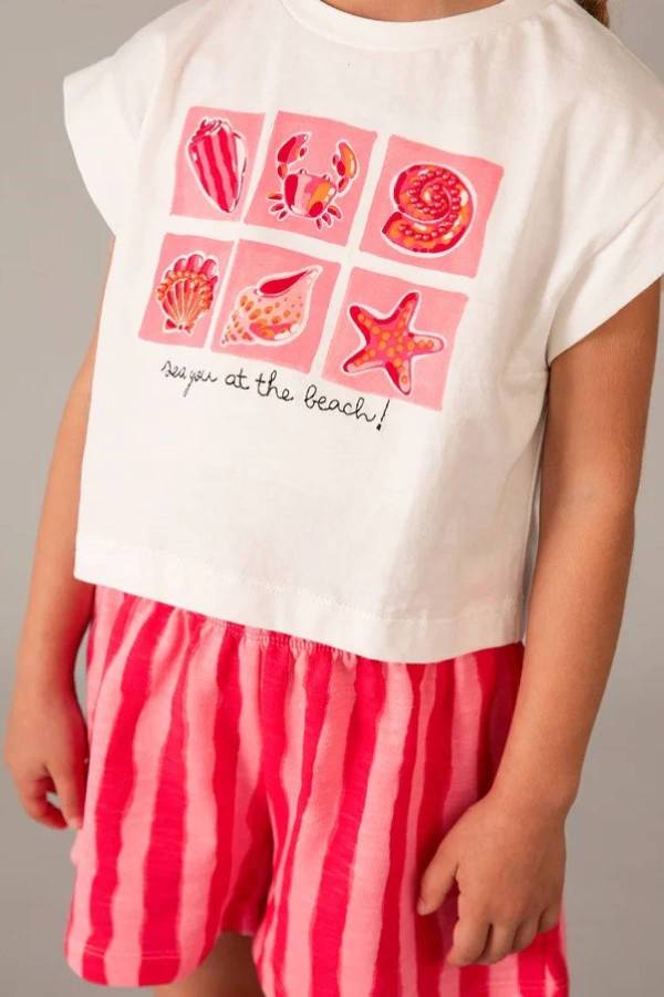 Mayoral Yazlık Kız Bluz Şort 2'li Set Kırmızı