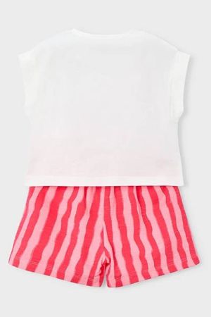 Mayoral Yazlık Kız Bluz Şort 2'li Set Kırmızı - Thumbnail