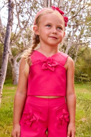 Mayoral - Mayoral Yazlık Kız Bluz Şort Set Kırmızı